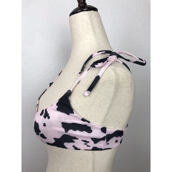 Shein Swim Multicolor Print Ribbed Bandeau Bikini Set Swimwear - Picture 9 of 10